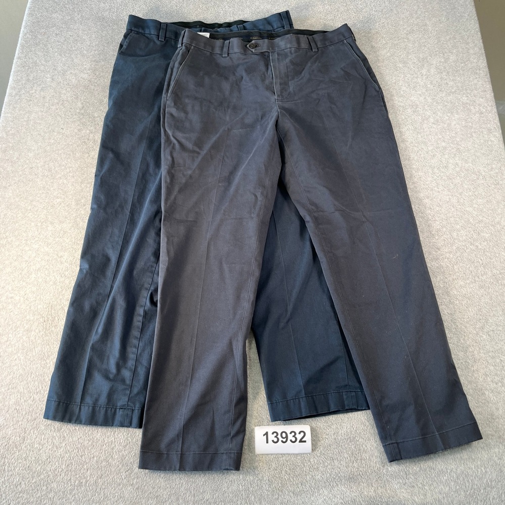 Brooks Brothers Advantage Stretch Chino Pants Mens 36x30 Navy Blue Lot of 2